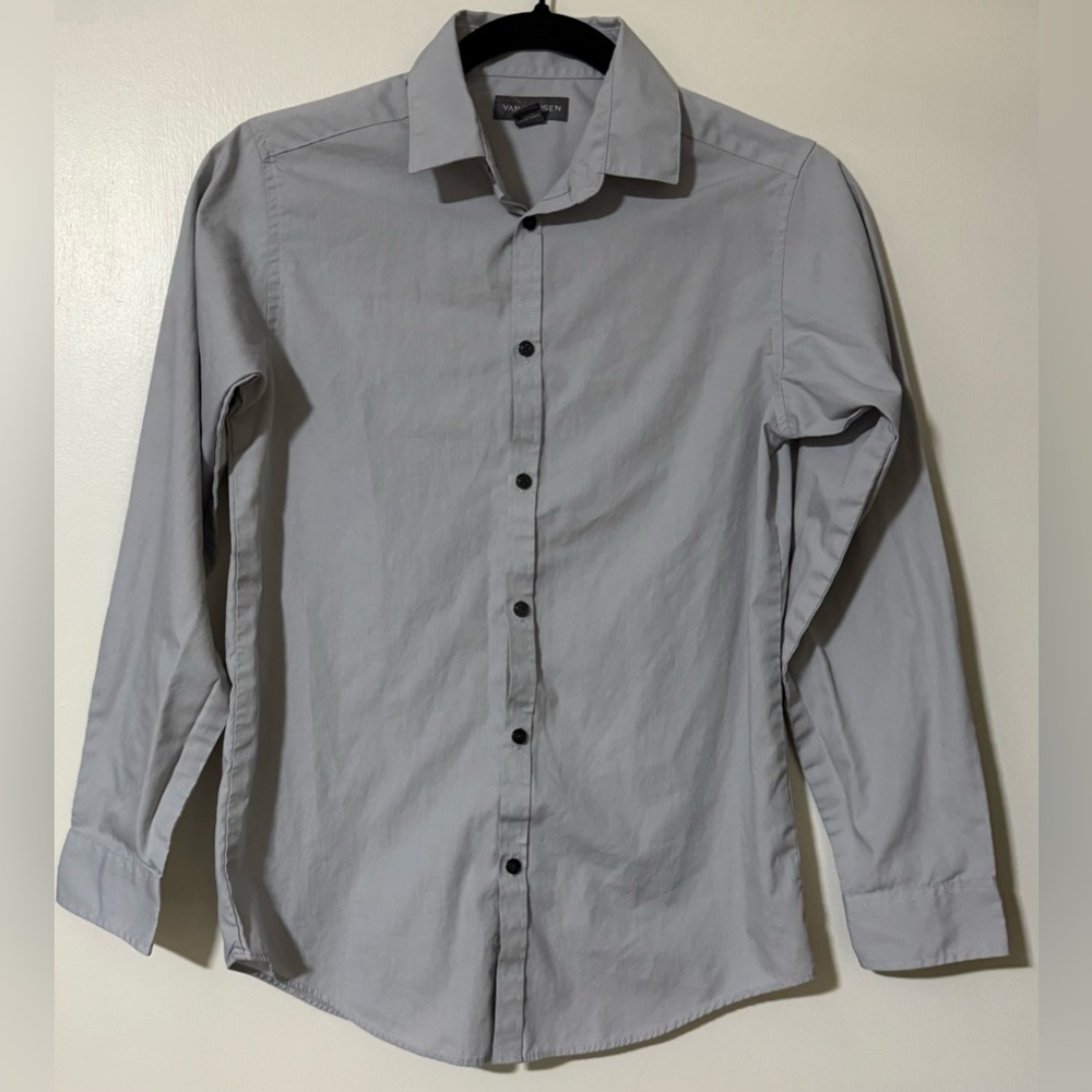 Van Heusen Light Gray Casual Button Down Shirt